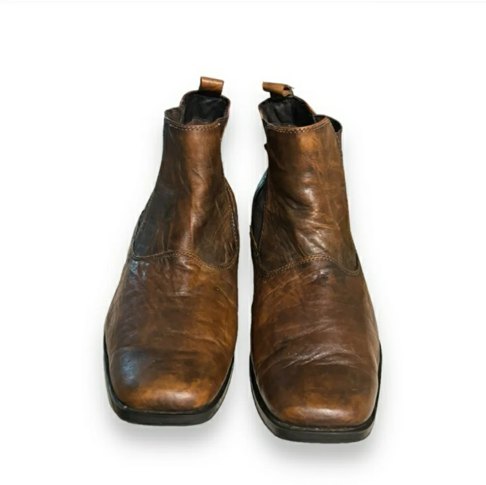 ROCKPORT Brown Textured Leather Chelsea BootVintage EUC!